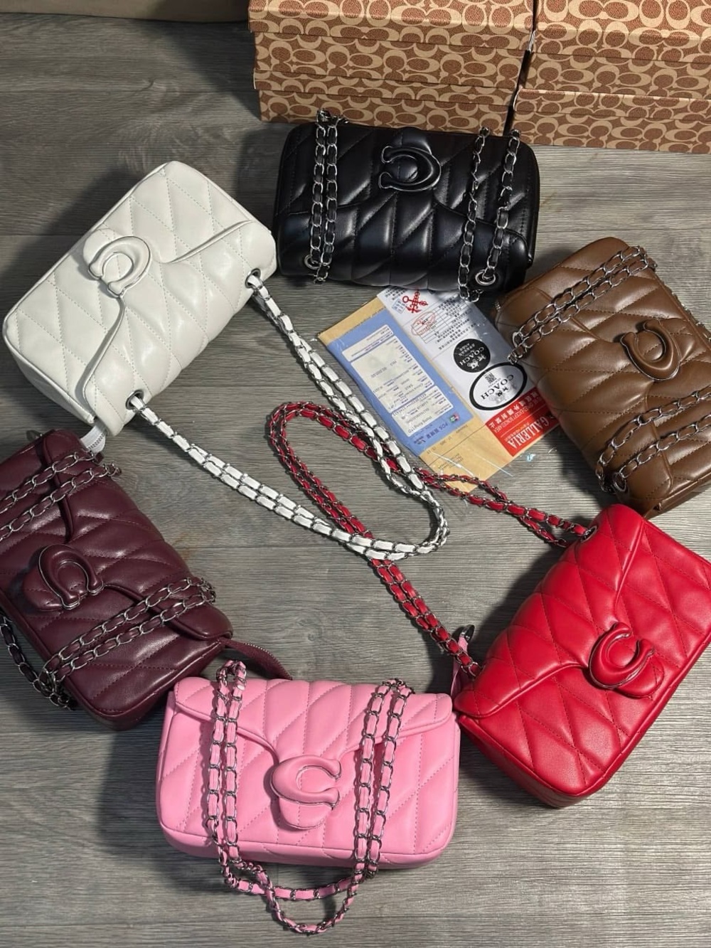 Quilted Leather Crossbody Bag - Pink